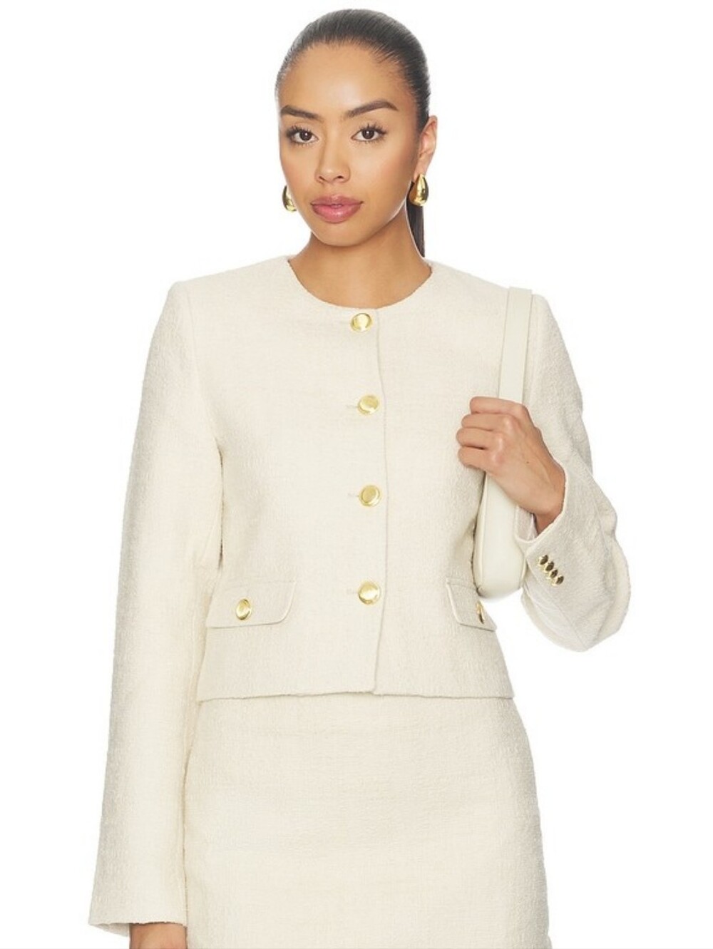 NWT $280 L'ACADEMIE Hilde Jacket in Creme Brulee Tweed Blazer Small